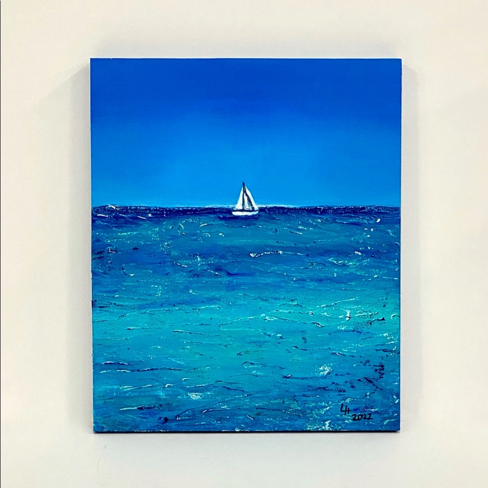 Original Acrylic Landscape Art on 7.5” x 9” Reclaimed Wood - Picture 9 of 10